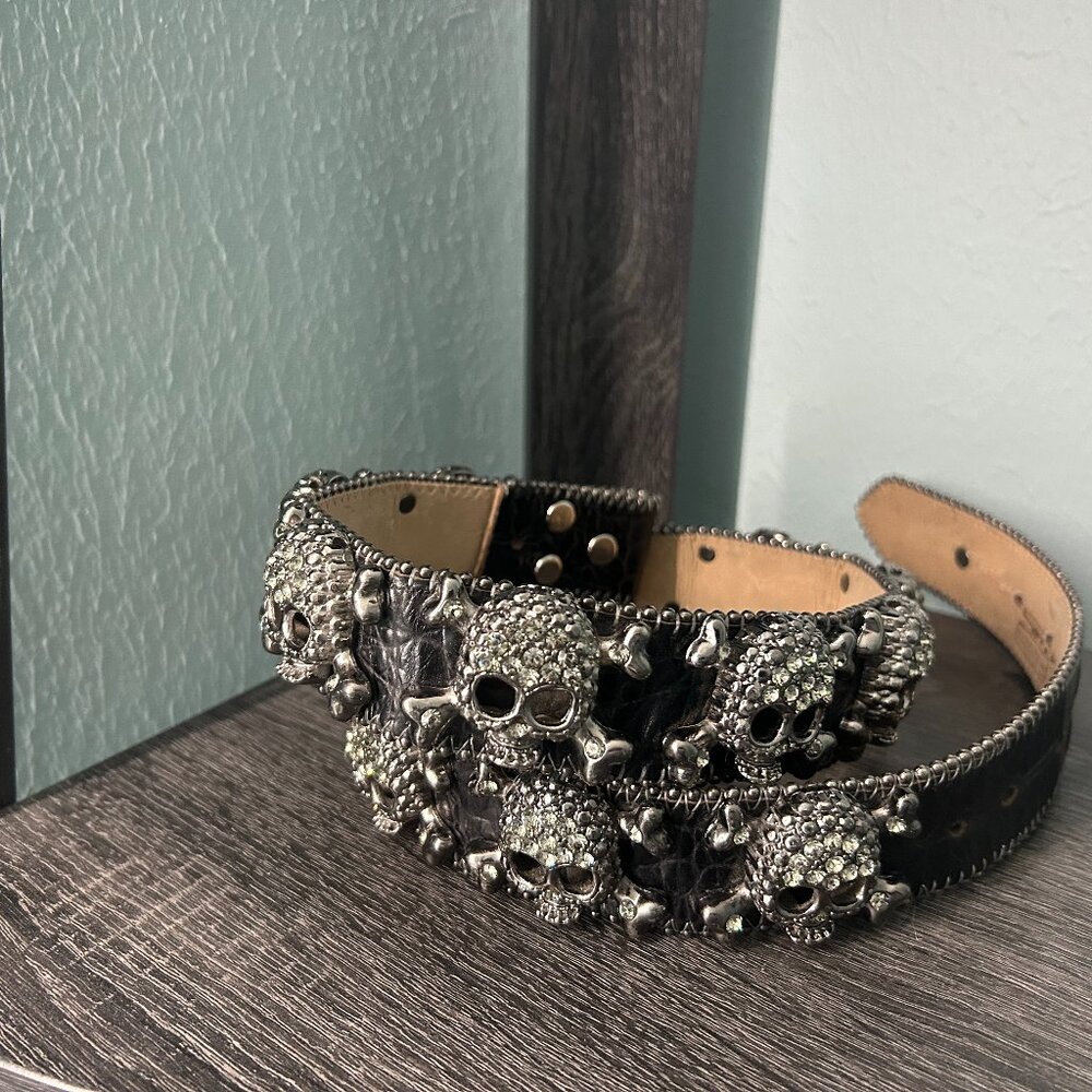 B B Simon Skull & Cross Bones Belt (NO BUCKLE)